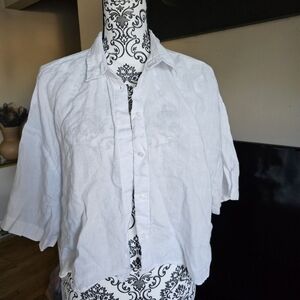 H&M Linen Cropped Shirt